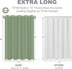 No Hook Shower Curtain, Green Modern Chevron Striped Luxury Hotel Style, Washable Waterproof Fabric for Bathroom, 15 Seconds Quick Install, 72W x 86L Inches