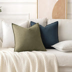 MIULEE Decorative Linen Euro Sham Pillow Covers 24x24 Cream White Boho Farmhouse Neutral Christmas Couch Throw Pillows for Bed Pack of 2 Accent Modern Pillowcase Sofa Livingroom Home Decor