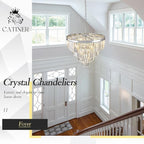 Modern Chrome Crystal Chandeliers 24” Luxury Chandeliers 4-Tier 12 Lights K9 Crystal Round Ceiling Pendant Light Fixture Contemporary for Living Dining Room Foyer Staircase Bedroom