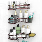 Corner Shower Caddy Organizer Shelf: Adhesive No Drilling Shower Rack Bathtub Shelves - 3Pack Rustproof Bathroom Shower Shelf