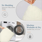 Walensee Large Bathroom Rug (24 x 60, Ivory) Extra Soft and Absorbent Shaggy Bath Mat Machine Washable Polyester Microfiber Non Slip Luxury Floor Mat