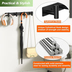 Wall Mounted Coat Rack-4 Hooks, Heavy Duty Stainless Steel Wall Hooks for Towel Coat Bag, Hat Rack Coat Hanger Coat Hooks Towel Racks for Bathroom Entryway Kitchen Hotel Office (Black, 1 Pack)