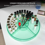 360 Degree Rotating Makeup Organizer, Extra Large Capacity Organizador De Maquillaje, Removable DIY 7 Layers Cosmetics Organizer, Acrylic Perfume Organizer for Vanity Countertop (Green)