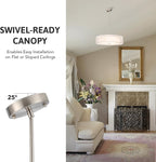 VONLUCE 3-Light Drum Chandeliers, 20" Pendant Light Fixture with 2-Layer Fabric Shade E26 Bases, Adjustable Swivel Joint Hanging Light Fixture for Bedroom Living Room Kitchen Hallway, Brushed Nickel