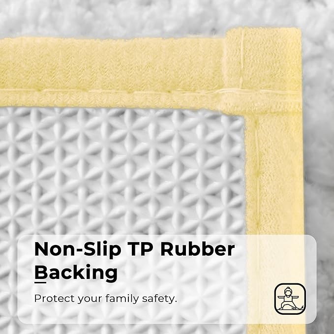 GRANNY SAYS Microfiber Bathroom Rugs Non Slip Washable, Water Absorbent Bathroom Mats for Tub Non Slip, Soft Bath Mats for Floor & Shower, Bath Rug, 16" x 24", Black Bath Rug, Yellow