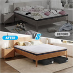 Large Sturdy Under Bed Storage with Wheels, 2 Pack 50L Rolling Underbed Storage Bins, Under Bed Containers Drawer with Metal Bottom Support, Bedroom Organizer with Lids for Clothes, Shoes, Blankets