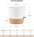 FaithLand 2-Pack 10 Inch Planter Pots for Indoor Outdoor Plants, Self Watering Flower Pots with Deep Reservoir, White with Terracotta …