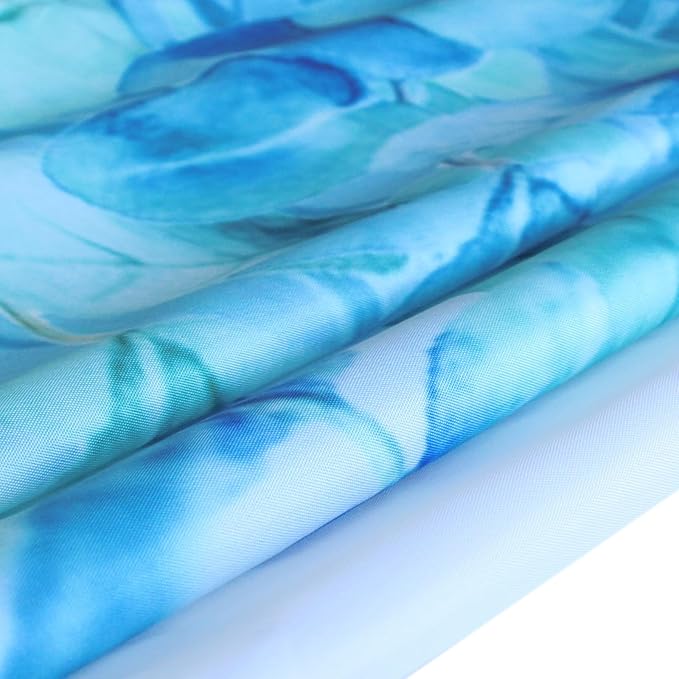 Blue Leaf Shower Curtain, Kingfisher Shower Curtain -72 "W x 72" L with 12 Hooks, Weighted Hem Shower Curtain, Waterproof Bathroom Shower Curtain, Blue Leaf Kingfisher Shower Curtain