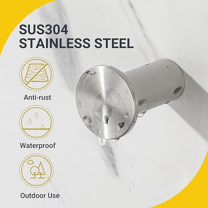 SAYAYO Brushed Nickel Towel Hook for Bathrooms, Heavy Duty Wall Hooks for Hanging, Modern Coat Hooks SUS 304 Stainless Steel Robe Hook 4 Pcs