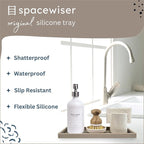 Countertop and Vanity Tray - 11.7" Silicone Bathroom Tray, Flexible Dish Soap Holder for Kitchen, Bathroom Counter Organizer, Shower Toilet Tank Trays Décor Accessories, Sink Makeup Mat Oil