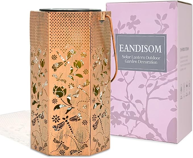 Christmas Decorations Gifts for Women Men Mom - Dragonfly Solar Lanterns Outdoor Waterproof - Birthday Gifts, Mothers Day Gifts, Solar Lights Outdoor Garden Decor for Outside, Patio, Yard, Lawn