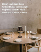 KDG Cordless Portables Table Lamp Set of 2, LED Fabric Shade Small Desk Lamps, 5000mAh Battery Powered Lighting, 2700K Stepless Dimmable Light for Living Room, Dining Room, Bedroom (Mottled Silver)