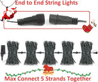 2-Pack Connectable Christmas Lights Outdoor, Total 164FT 400LED Christmas String Lights Waterproof with 8 Modes & Timer, Green Wire Twinkle Lights for Xmas Tree Decorations Outdoor Indoor, Red