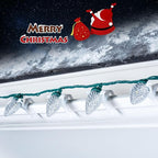C9 LED Christmas Lights Outdoor, 68 Ft 100 LED C9 String Light with 100 All in One Clips, Connectable Waterproof Christmas Tree Lights for Outside Roofline Backyard Garden Decor, Pure White 2 Pack