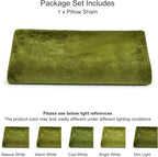 PHF Super Soft Velvet Zippered Body Pillowcase, No Insert, 1 Pack Luxury Cozy Warm Pillow Sham Cover with Zipper, 20"X 54" Long Cozy Fuzzy Flannel, Olive Green
