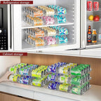Can Organizer for Pantry, 3 Sets 2Tiers Can Storage Organizer Pantry, Soda Can Organizer for Fridge 24 Cans Rack Automatic Rolling Stackable Canned Food Organizer,Clear