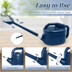 Watering Can for Indoor & Outdoor Plants, Plant Watering Can with Stainless Steel Shower Head, 1 Gallon Plastic Water Can for Garden, Flowers, Vegetable, Greenhouse (AlpineGreen)
