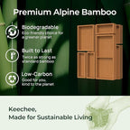 10-Piece Bamboo Drawer Organizer Set, 2.2" Deep Multi-Use Organizers for Utensils, Silverware, Cutlery, Desk, Bathroom, Junk Drawer & Makeup, Non-Slip Feet Included.