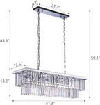 Wellmet 9-Light Crystal Chandelier 34.5 inch, Contemporary Modern Chandeliers Adjustable for Living Room, Dining Room, Pool Table Light, Kitchen Island Lighting (Chrome, 40 inches)