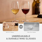 MICHLEY Floating Wine Glasses for Pool 21.5 OZ Unbreakable Tritan Plastic Red Wine Glasses with Stem Ideal for Beach Bar Camping Dishwasher Safe, Set of 2