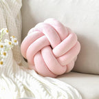 Knot Pillow Ball, Soft Home Decorative Throw Pillows Cushion, Round Changeability Knotted Pillows, Modern Home Handmade Cushions for Bedroom, Sofa, Couch (8 Inch, Light Pink)