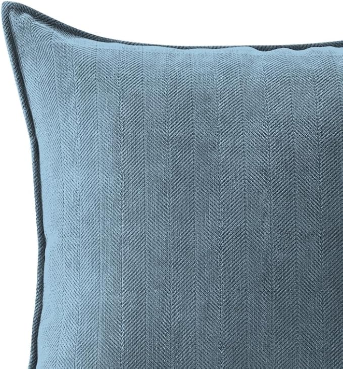Luxury Tweed & Chenille Throw Pillow Covers – Set of 2 (18" x 18") with Soft and Luxurious Textures Decorative Throw Pillows for Couch, Bed, and Home Decor (Blue)