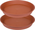 2 Pack of 20 22 inch Plant Saucer (19.1 inch Base), 3.6" Depth Tray, Large Deep Heavy Duty Saucers for Pots, Garden Bird Bath Bowl, Plant Trays for Indoors Outdoor (21", Terracotta)