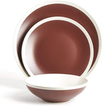 Rock Ridge Speckled Stoneware Dinnerware Set (18pc Set, Brown and Ivory)