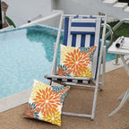 DFXSZ Orange Yellow Flower Pillow Covers 18x18 Inch Set of 2 Fall Throw Pillows Outdoor Waterproof Decor for Living Room Sofa Patio Funiture Garden Floral Polyester Pillow Covers 012E18