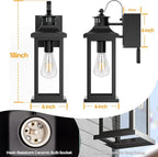Roravilia Motion Sensor Outdoor Light for House with GFCI Outlet, 18” Large Dusk to Dawn Exterior Light Fixture IP65 Waterproof Exterior Lantern Porch Light Patio Garage Wall Sconce, 2 Receptacles