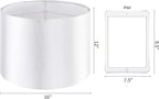 Silver-White Drum Lamp Shades Set of 2 Large Lampshade 16``Top x 16``Bottom x 12``High(Spider) Modern Lamp Shade for Table and Bedside Lamp - Lampshade Replacement ampshade