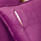 VAKADO Throw Pillow Covers 18x18 Set of 2 Fuchsia Velvet Decor Decorative Couch Cushion Euro Pillowcases with Fringe Home Bed Decoration for Sofa Bedroom Office