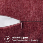 MIULEE Pack of 2 Christmas Pillow Covers 16x16 Inch Burgundy Red Farmhouse Decorative Throw Pillow Covers with Stitched Edge Soft Chenille Solid Dyed Couch Pillow Covers for Sofa Bed Living Room