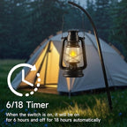 LED Vintage Lantern with Moving Flame Candle,Suitable for Home and Outdoor Usage,Antiqued Hanging Lantern,Battery Powered,6/18 Timer,2PK Bronze