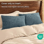 PHF Truly Velvet Pillowcases King Size, No Insert, 2 Pack Ultra Soft Breathable Pillow Shams Covers with Envelope Closure, 20" X 36" Luxury Cozy Warm Fuzzy Flannel, Stormy Blue