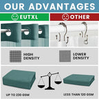 Seaweed Green No Hook Shower Curtain with Snap in Liner,230GSM Waffle Weave Shower Curtains for Bathroom,71W x 74H