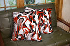 CAPSCEOLL Red Holiday Pillow Covers Geometric Camo Abstract Modern Camo Urban White Brown Oil Painting 18X18 Inch Set of 2 Throw Pillow Covers for Bedroom Sofa Living Room Décor Black Pillowcases