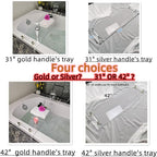 42" transaprent Bathtub Caddy with Silver Handle for Luxury Bathroom