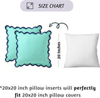 Folkulture Throw Pillow Covers 20x20, Set of 2 Cotton Scalloped Decorative Boho Couch Pillows, Gray