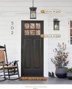 Dusk to Dawn Sensor Outdoor Wall Sconce Lantern, HWH Exterior Wall Mounted Lamp Porch Light Fixture with Clear Glass Shade, Matte Black Finish for Garage Doorway Garden, 5HD27B-PC BK