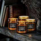 12 Pack Black Apothecary Jar Scented Candles - Natural Soy Wax with Premium Essential Oils, Lavender, Rose, Vanilla & More, 3.5oz/100g Each, Relaxing Aromatherapy Gift Set