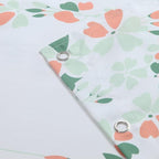 Fabric Floral Shower Curtain, Orange and Sage Green Flower Shower Curtains for Bathroom, Waterproof Bathroom Curtains, 72" W x 72" H
