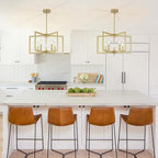 Gold Chandelier, 5-Light Dining Room Light Fixture Modern Metal Chandelier Pendant Lighting for Farmhouse Kitchen Living Room Entryway (Gold, E12 Bulbs Not Included)