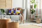 CAPSCEOLL Geometric Throw Pillow Covers 18X18 Set of 2,Geometry Black Red White Blue Yellow Gray Pillow Cases Cushion Covers for Living Room Bedroom Decorative Throw Pillowcases for Sofa Couch Chair