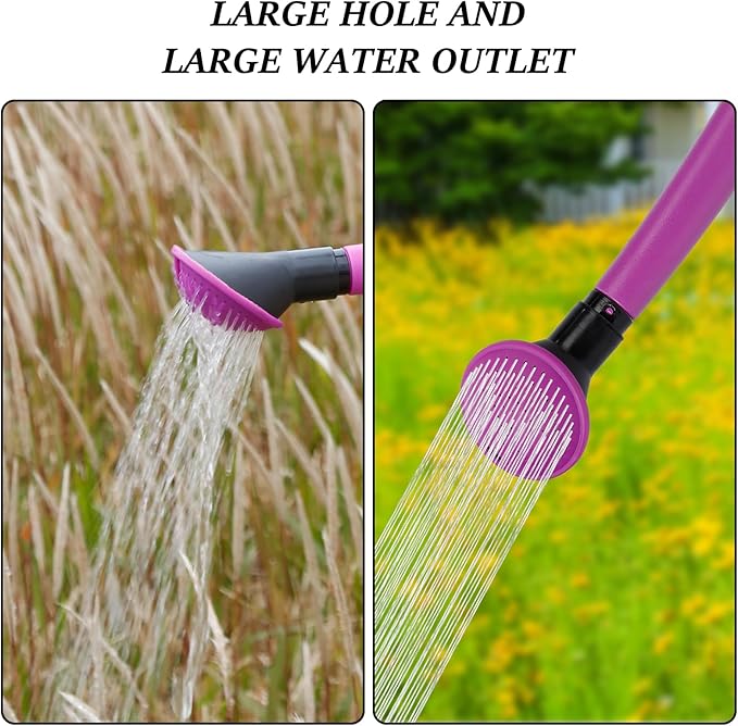 6L Foldable Clear Plastic Watering Can with Rotating Nozzle Long Spout Ideal for Indoor and Outdoor Gardening - Purple