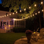 Lightdot 48FT Solar Outdoor String Lights, Waterproof Cafe Patio Lights with Shatterproof LED Bulbs, 2700K Warm White, Create Bistro Ambience On Your Garden Gazebo Backyard Decorative