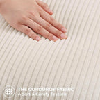 Mecatny Corduroy Decorative Christmas Throw Pillow Covers 18x18 Set of 2 for Sofa Living Room, Soft Neutral Boho Couch Pillow Covers for Home Decor, Cream White