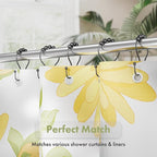 AmazerBath Shower Curtain Hooks Black Shower Curtain Rings, Metal Shower Curtain Hooks Rust Proof, Smooth Glide Double Shower Hooks Rings for Shower Curtain, Shower Rod Hooks 12Pcs