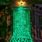 Upgrade Solar String Lights for Outside 2 Pack Total 180FT 500LED String Lights Outdoor with 8 Modes, IP65 Waterproof Outdoor Solar Twinkle Lights, Garden Tree Party Christmas Decorations, Green