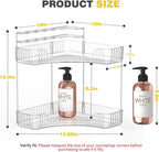 2-Tier Corner Bathroom Counter Organizer with Top Toothbrush Holders,Large Makeup Organizer Countertop with Brush Holder,Skincare Organizers Corner,Exquisite Vanity Organizer(Clear, 2 Tier)